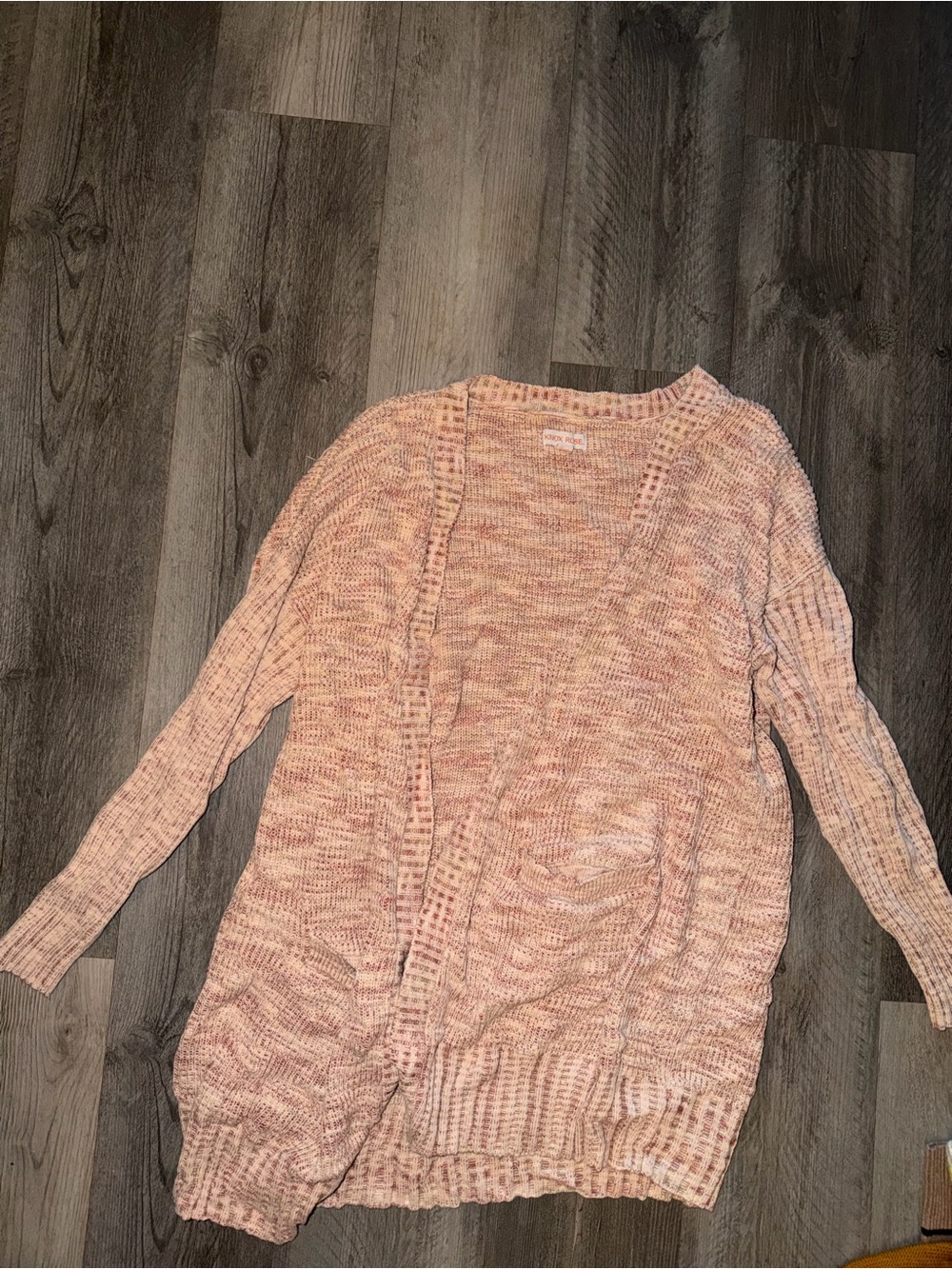Knox Rose Pink Marled Open-Front Cardigan